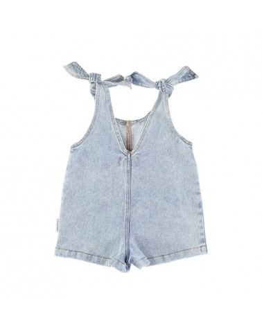 SHORT JUMPSUIT WASHED DENIM