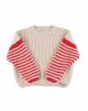 Knitted sweater Ecru & red stripes Piupiuchick