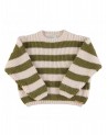 Knitted Sweater  Green & ecru stripes Piupiuchick