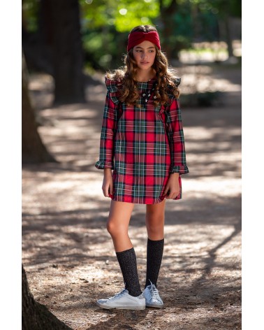 VESTIDO TARTAN KIDS CHOCOLATE