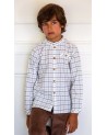 CAMISA CUADROS AZULES KIDS CHOCOLATE