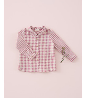 CAMISA NIÑO VICHY MAGENTA MI CANESU