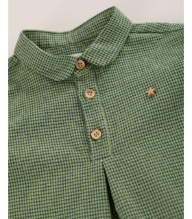 CAMISA NIÑO VICHY VERDE JENGIBRE MI CANESU