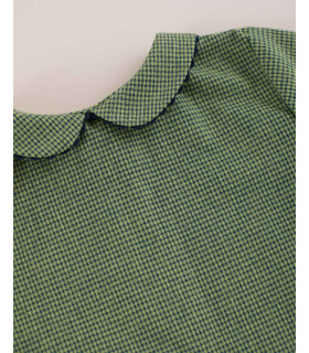 CAMISA CUELLO BEBE VICHY VERDE JENGIBRE MI CANESU