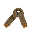 KNITTED SCARF CAMEL & GREY STRIPES PIUPIUCHICK