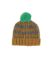 KNITTED HAT CAMEL & GREY STRIPES PIUPIUCHICK