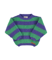 KNITTED SWEATER GREEN & PURPLE STRIPES PIUPIUCHICK