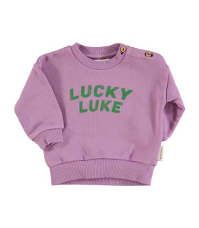 BABY SWEATSHIRTS MAUVE "LUCKY LUKE" PRINT PIUPIUCH