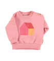 BABY SWEATSHIRTS PINK MULTICOLOR HOUSE PRINT PIU