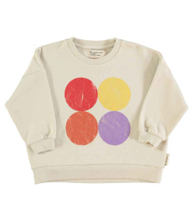 SWEATSHIRTS ECRU MULTICOLOR CIRCLES PRINT PIUPIUCH