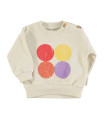 BABY SWEATSHIRTS ECRU MULTICOLOR CIRCLES PRINT