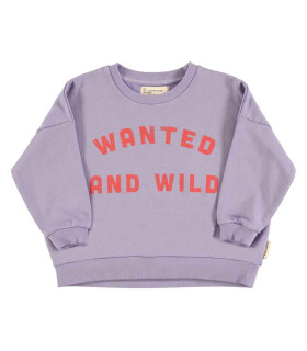 SWEARTSHIRT PURPLE "WANTED & WILD" PRINT PIUPIUCHI