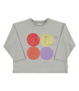 LONGSLEEVE T´SHIRT GREY CIRCLES PRINT PIUPIUCHICK