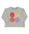 LONGSLEEVE T´SHIRT GREY CIRCLES PRINT PIUPIUCHICK