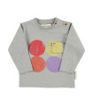 BABY T´SHIRT LONGSLEEVE GREY CIRCLES PRINT PIUPIUC