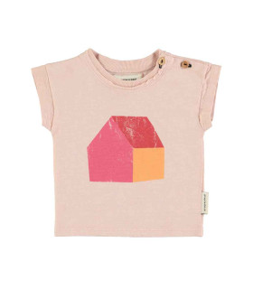 BABY T´SHIRT LIGHT PINK HOUSE PRINT PIUPIUCHICK