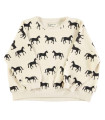 SWEATSHIRT ECRU BLACK HORSE PIUPIUCHICK