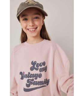 SUDADERA NIÑA "LOVE MY VINTAGE FAMILY" TOCOTO VINT