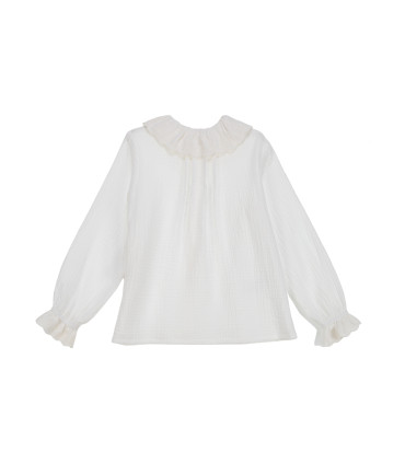 BLUSA BAMBULA CUELLO BORDADO TARTALETA