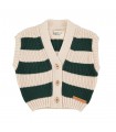 KNITTED WAISTCOAT ECRU & GREEN PIUPIUCHICK