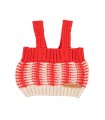 KNITTED TOP ECRU & RED STRIPES PIUPIUCHICK