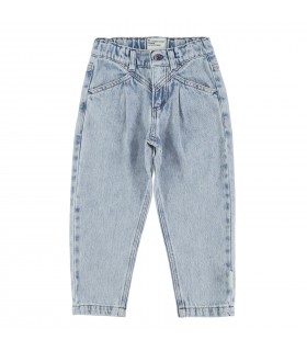 MOM FIT TROUSERS WASHED BLUE DENIM PIUPIUCHICK