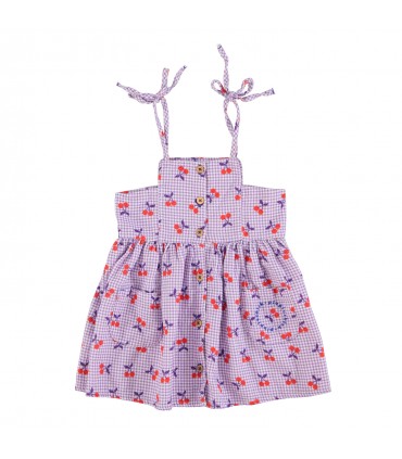 SHORT DRESS PURPLE & WHITE CHERRIES PIUPIUCHICk