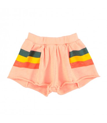 SHORT PINK MULTICOLOR STRIPES PRINT PIUPIUCHICK