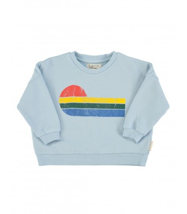 KID SWEATSHIRT BLUE WAVE PRINT PIUPIUCHICK