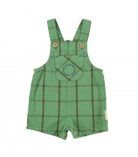 SHORT DUNGAREES CHECKERED GREEN PIUPIUCHICK