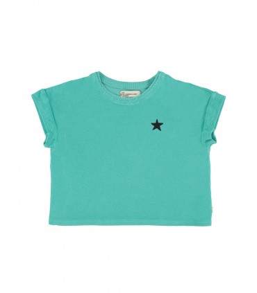 KIDS T´SHIRT TURQUOISE  LOGO PRINT PIUPIUCHICK