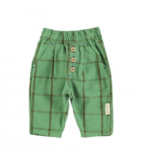 BABY UNISEX TROUSERS CHECKERED GREEN PIUPIUCHICK