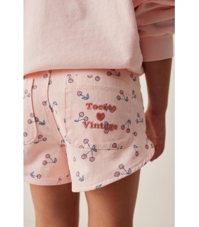 SHORT SARGA ESTAMPADO CEREZAS TOCOTO VINTAGE