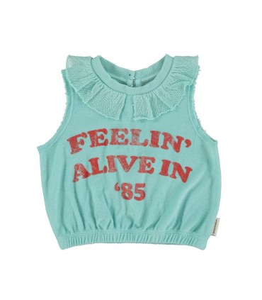 SLEEVELEES TOP "FEELIN ALIVE PRINT PIUPIUCHICK