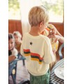 KIDS SWEATSHIRTS ECRU STRIPES PRINT PIUPIUCHICK