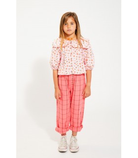 KIDS UNISEX TROUSERS CHECKERED PINK PIUPIUCHICK